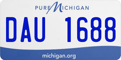 MI license plate DAU1688