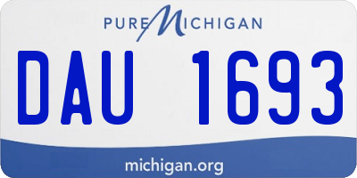 MI license plate DAU1693