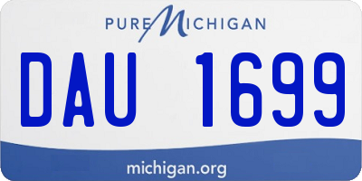 MI license plate DAU1699
