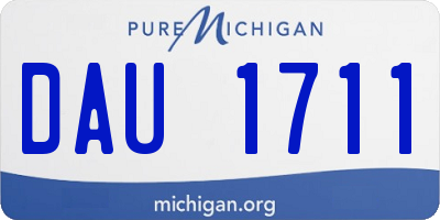 MI license plate DAU1711
