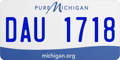 MI license plate DAU1718