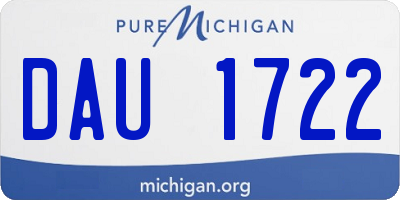 MI license plate DAU1722