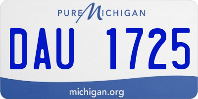 MI license plate DAU1725