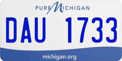 MI license plate DAU1733