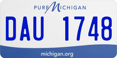 MI license plate DAU1748