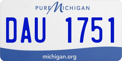 MI license plate DAU1751