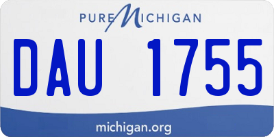 MI license plate DAU1755