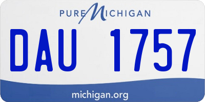 MI license plate DAU1757