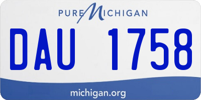 MI license plate DAU1758