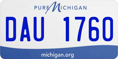 MI license plate DAU1760