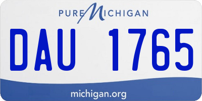 MI license plate DAU1765