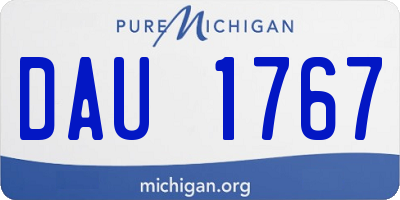MI license plate DAU1767