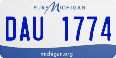 MI license plate DAU1774