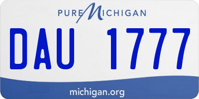 MI license plate DAU1777