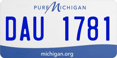 MI license plate DAU1781