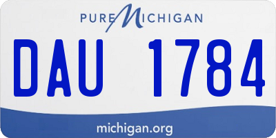 MI license plate DAU1784