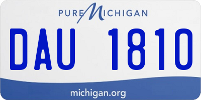 MI license plate DAU1810