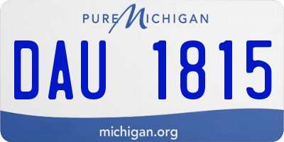 MI license plate DAU1815