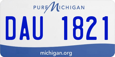 MI license plate DAU1821