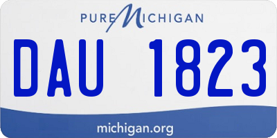 MI license plate DAU1823