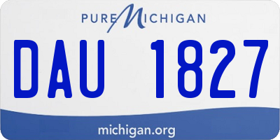 MI license plate DAU1827
