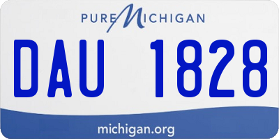 MI license plate DAU1828