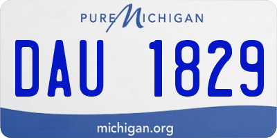 MI license plate DAU1829