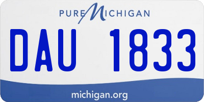 MI license plate DAU1833