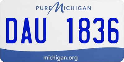 MI license plate DAU1836