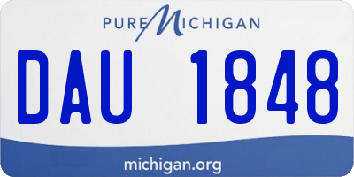 MI license plate DAU1848