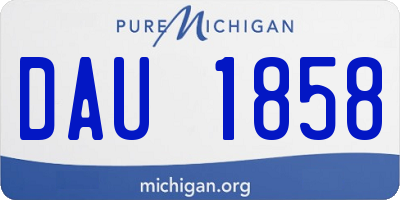 MI license plate DAU1858