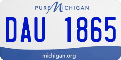 MI license plate DAU1865