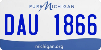 MI license plate DAU1866