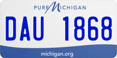 MI license plate DAU1868