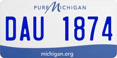 MI license plate DAU1874
