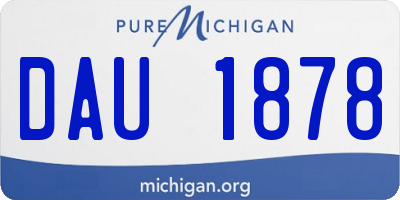 MI license plate DAU1878