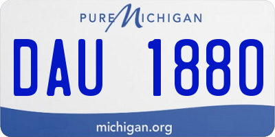 MI license plate DAU1880