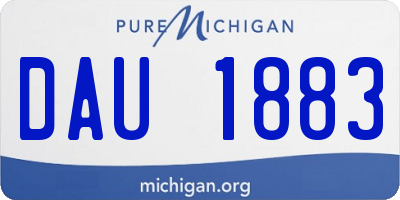 MI license plate DAU1883