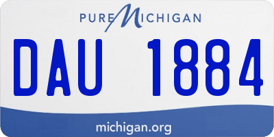 MI license plate DAU1884