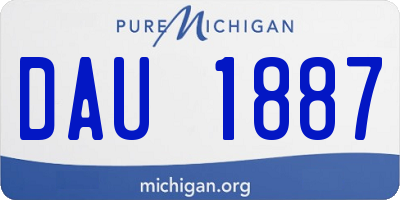 MI license plate DAU1887
