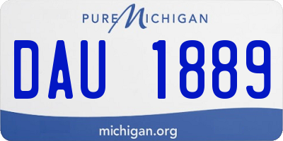 MI license plate DAU1889