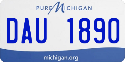 MI license plate DAU1890