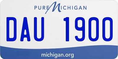MI license plate DAU1900