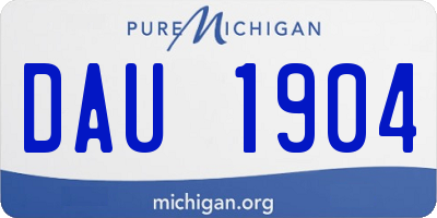 MI license plate DAU1904