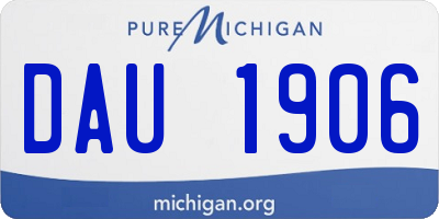 MI license plate DAU1906