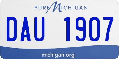 MI license plate DAU1907