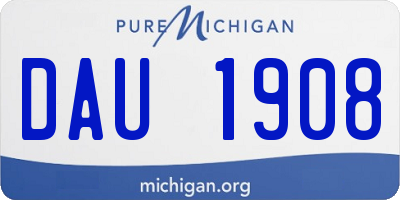 MI license plate DAU1908