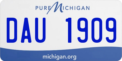 MI license plate DAU1909