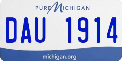 MI license plate DAU1914