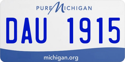 MI license plate DAU1915